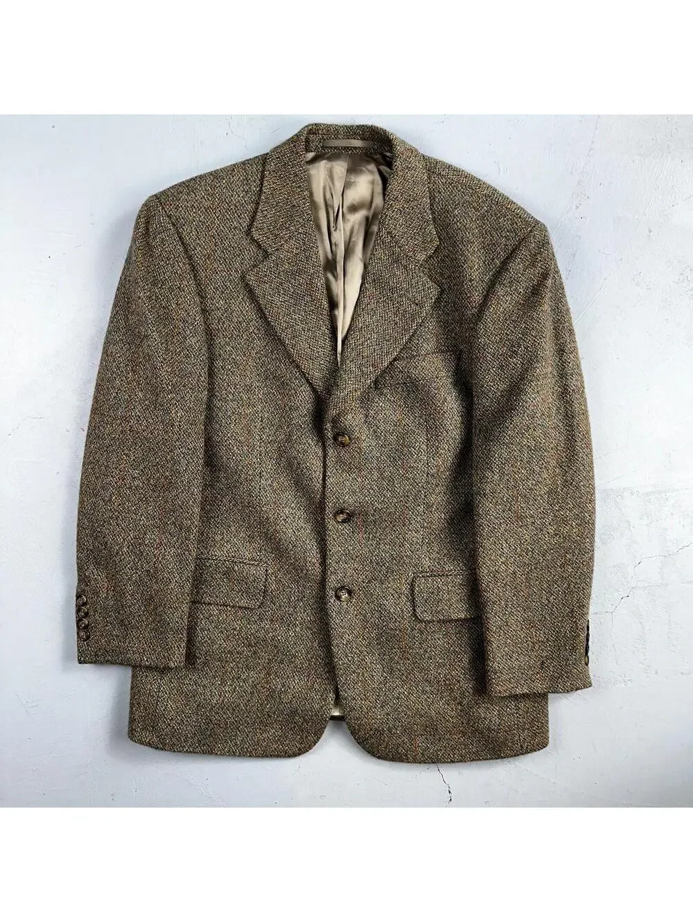 VTG Hugo Boss Alexander Scotland Wool 40 Short Sport Coat Blazer Jacket Tweed